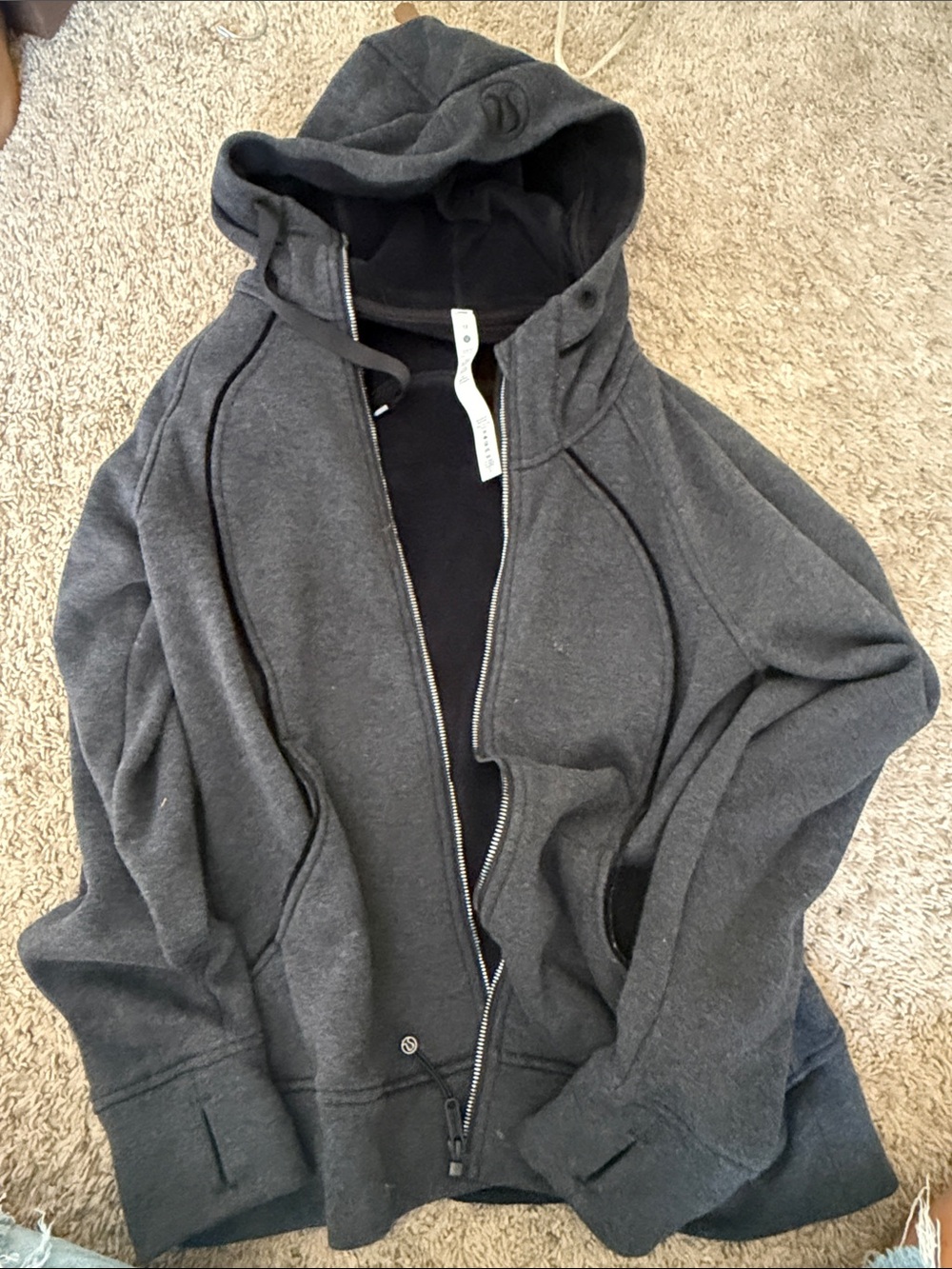 lululemon athletica women’s Charcoal Gray Zip-Up Hoodie Jacket